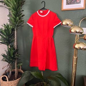 Vintage orange and white dress